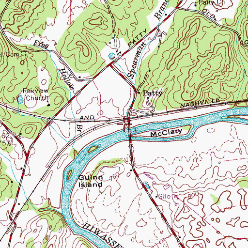 Topographic Map of Spearman Branch, TN