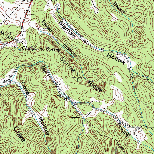 Topographic Map of Spring Ridge, TN