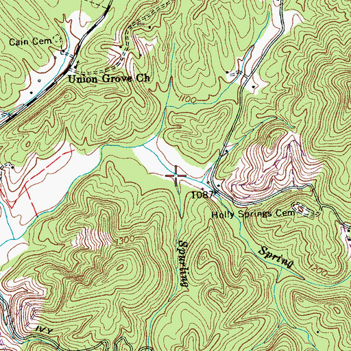 Topographic Map of Spurling Branch, TN