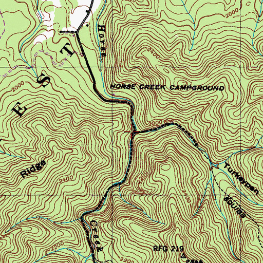 Topographic Map of Squibb Creek, TN