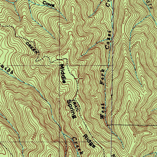 Topographic Map of Squibb Creek Trail, TN