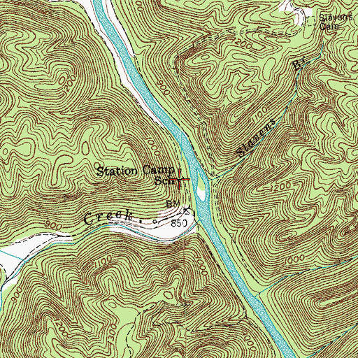 Topographic Map of Station Camp School, TN