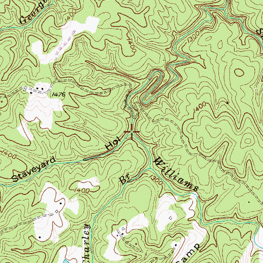 Topographic Map of Staveyard Hollow, TN