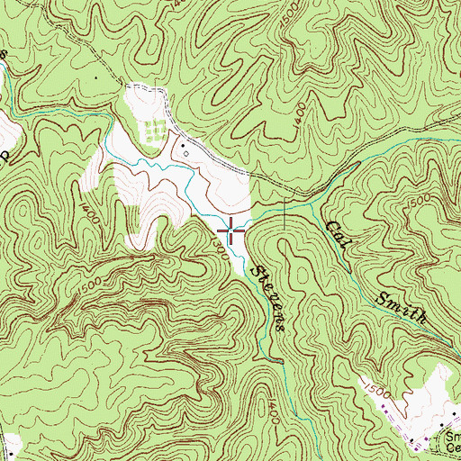Topographic Map of Stevens Branch, TN