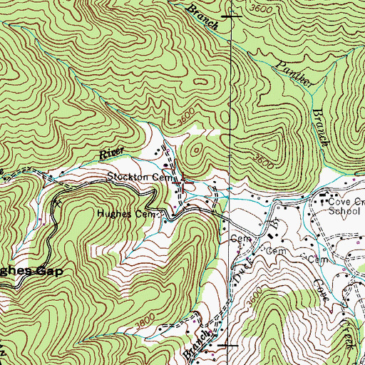 Topographic Map of Stockton Cemetery, TN