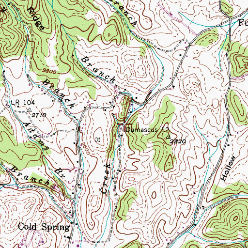 Topographic Map of Stone Branch, TN