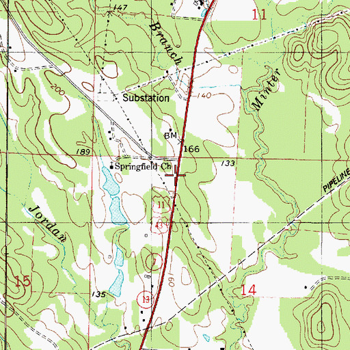 Topographic Map of Springfield, AL