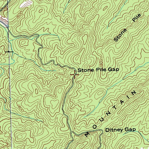 Topographic Map of Stone Pile Gap, TN