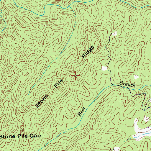 Topographic Map of Stone Pile Ridge, TN