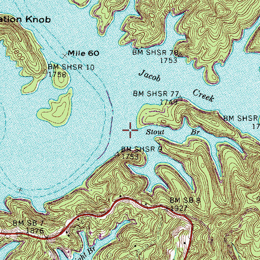 Topographic Map of Stout Branch, TN