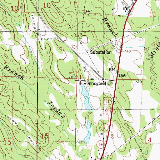 Topographic Map of Springfield School (historical), AL