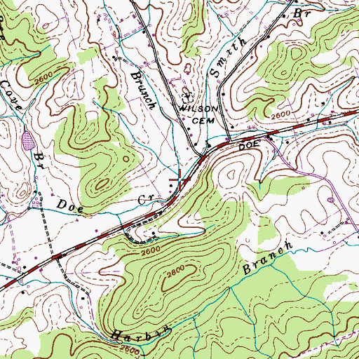 Topographic Map of Stout Branch, TN