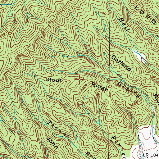 Topographic Map of Stout Ridge, TN