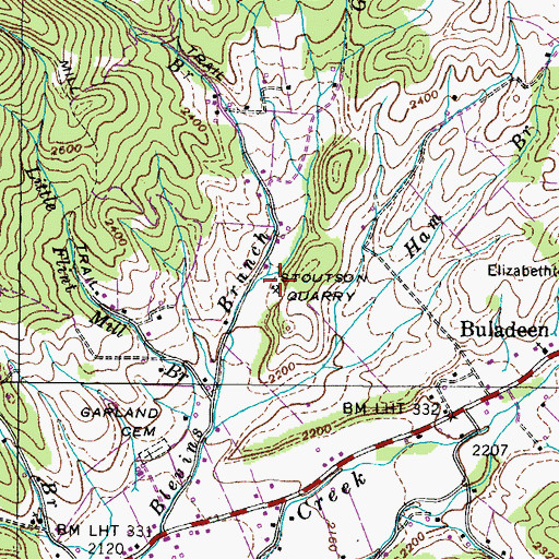 Topographic Map of Stoutson Quarry, TN