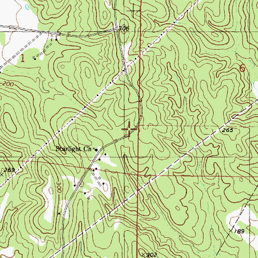 Topographic Map of Starlight School (historical), AL