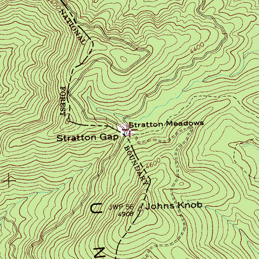 Topographic Map of Stratton Meadows, TN