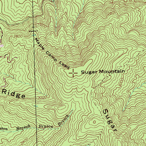 Topographic Map of Sugar Mountain, TN