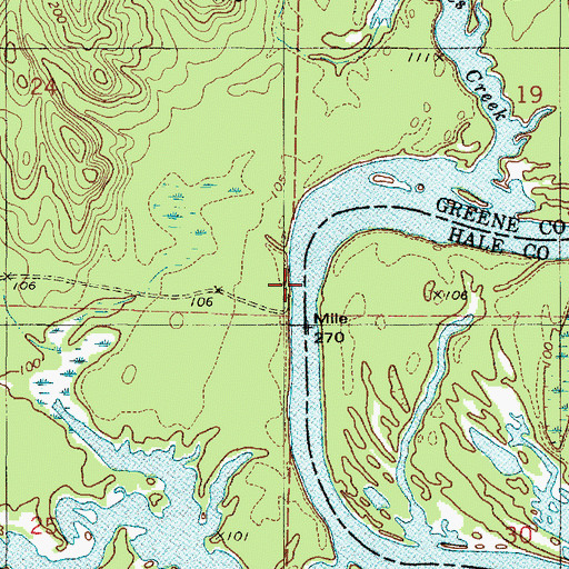 Topographic Map of Stave Bluff, AL
