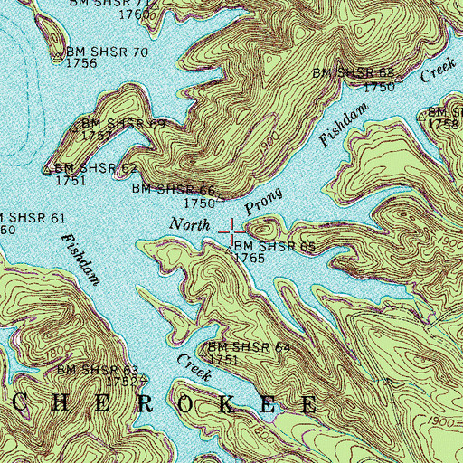 Topographic Map of Sulphur Spring Branch, TN