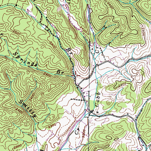Topographic Map of Sulphur Springs Branch, TN