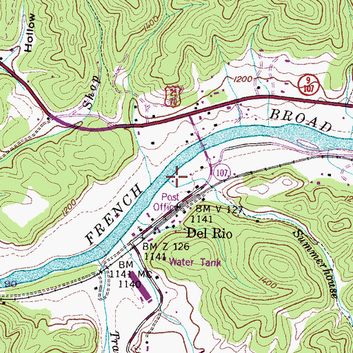 Topographic Map of Summerhouse Branch, TN