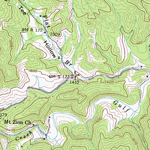 Topographic Map of Tee Hollow, TN