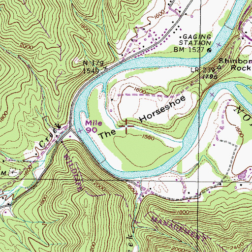 Topographic Map of The Horseshoe, TN