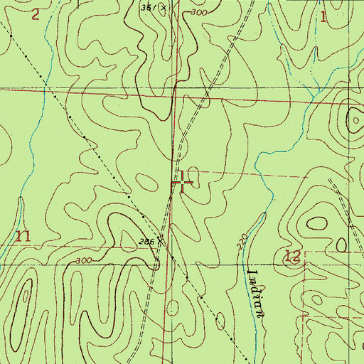 Topographic Map of Sunflower School (historical), AL