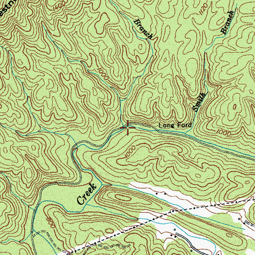 Topographic Map of Tinker Branch, TN