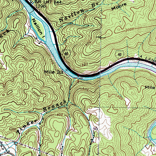 Topographic Map of Tinker Branch, TN