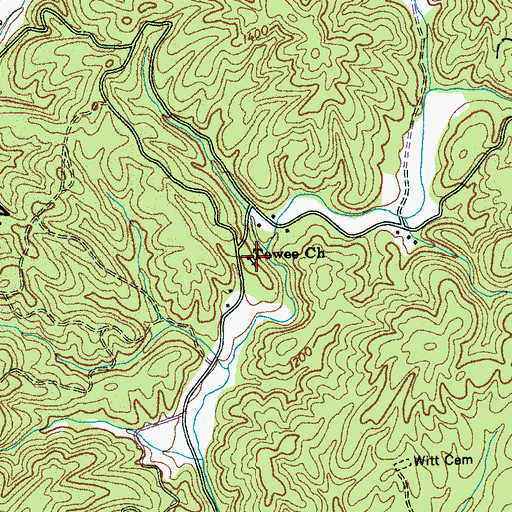 Topographic Map of Towee Church, TN