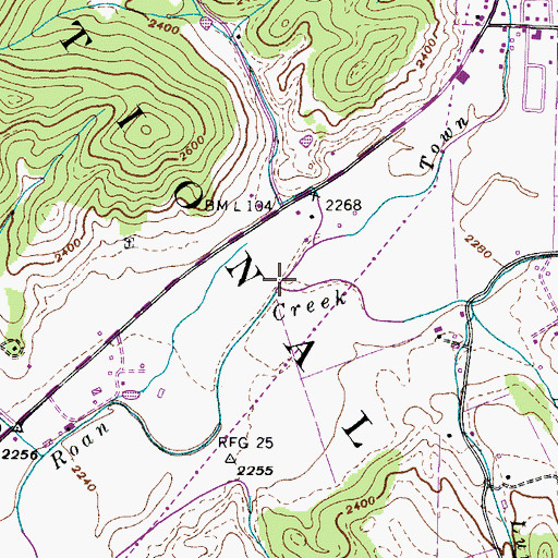 Topographic Map of Town Creek, TN