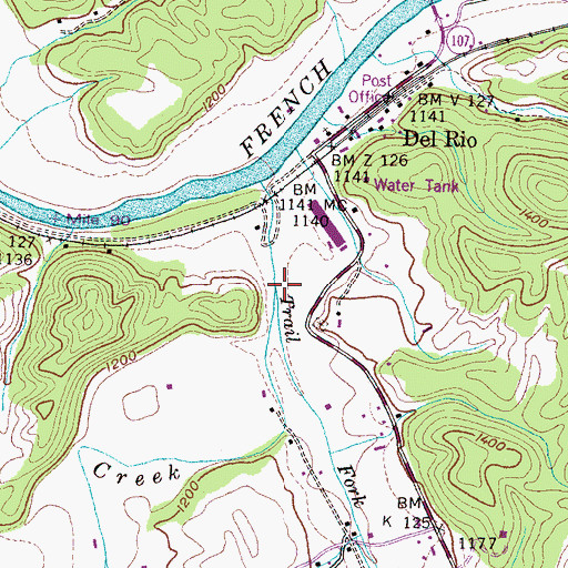 Topographic Map of Trail Fork, TN