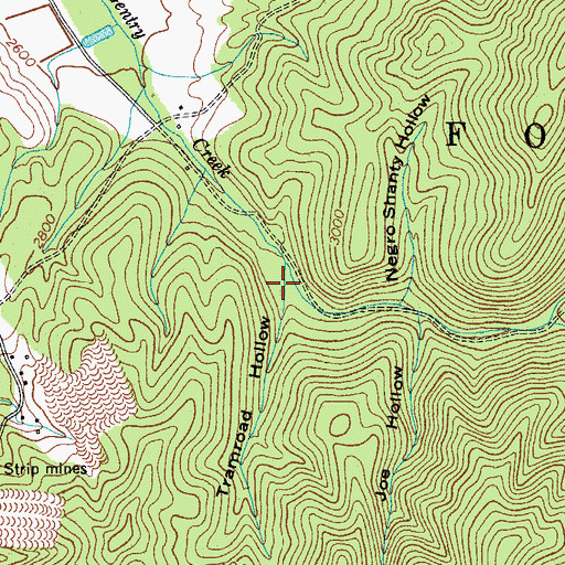 Topographic Map of Tramroad Hollow, TN