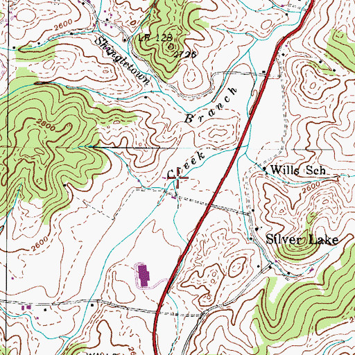 Topographic Map of Trigger Branch, TN