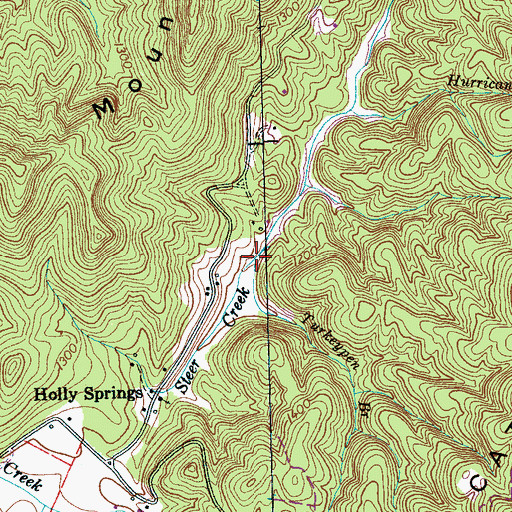 Topographic Map of Turkeypen Branch, TN