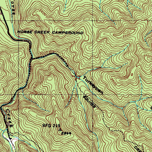 Topographic Map of Turkeypen Cove, TN