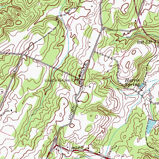 Topographic Map of Union Grove Church, TN