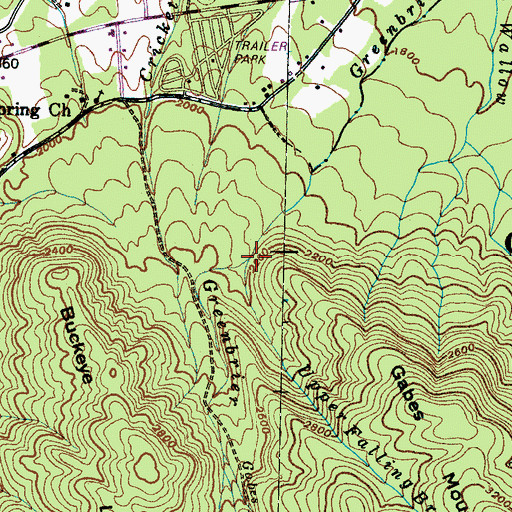 Topographic Map of Upper Falling Branch, TN
