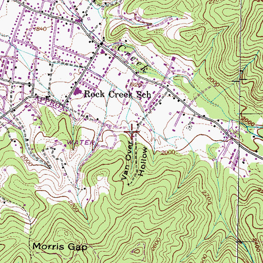 Topographic Map of Van Over Hollow, TN