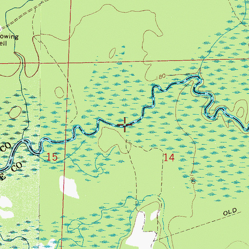 Topographic Map of Turkey Ford, AL