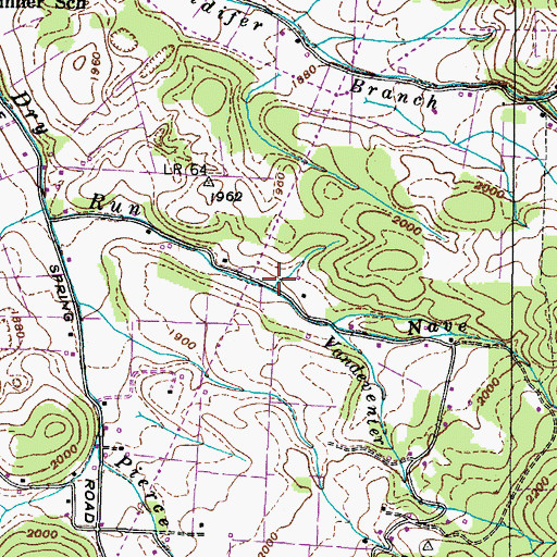 Topographic Map of Vandeventer Branch, TN