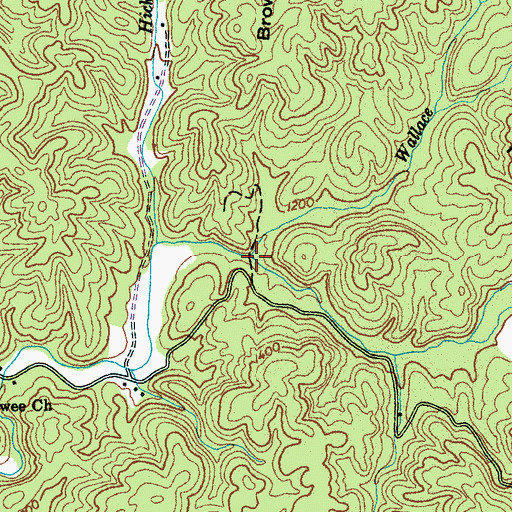 Topographic Map of Wallace Creek, TN