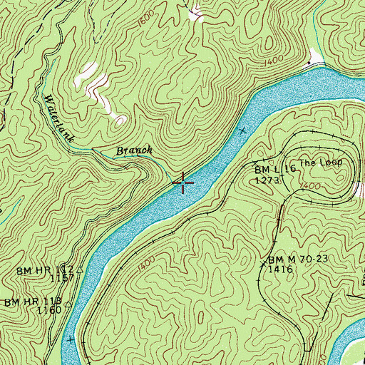 Topographic Map of Watertank Branch, TN