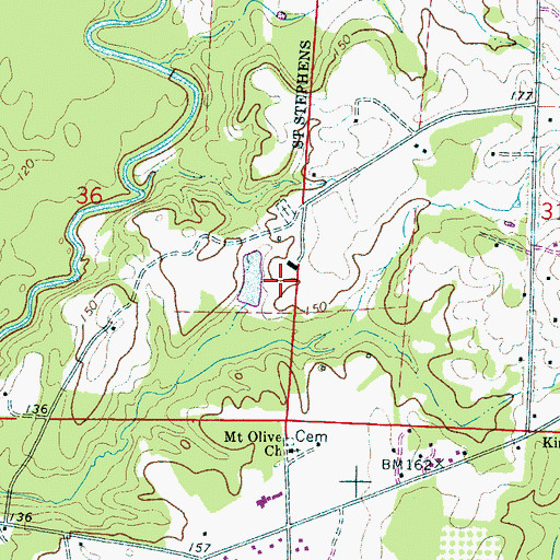Topographic Map of Union Church (historical), AL