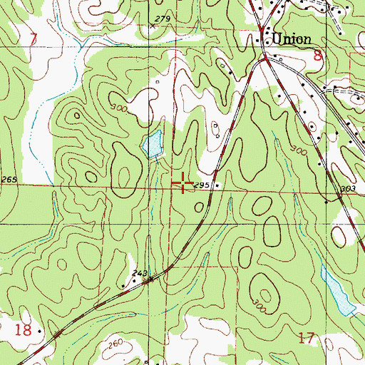 Topographic Map of Union School, AL