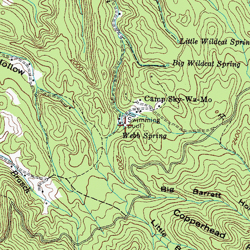 Topographic Map of Webb Spring, TN
