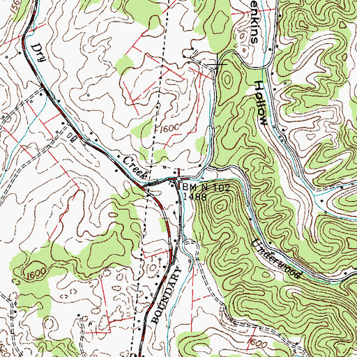 Topographic Map of Webb Spring Branch, TN