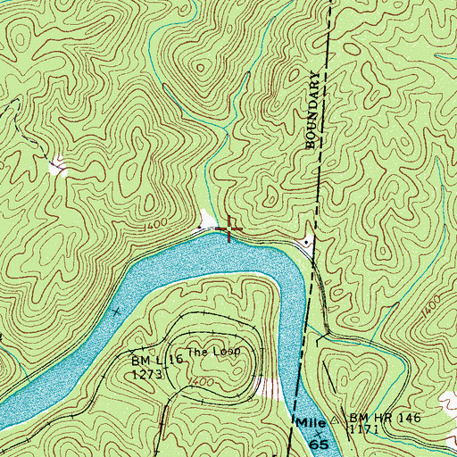 Topographic Map of West Fork Hiwassee River, TN