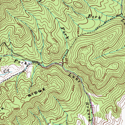 Topographic Map of West Fork Lunt Branch, TN